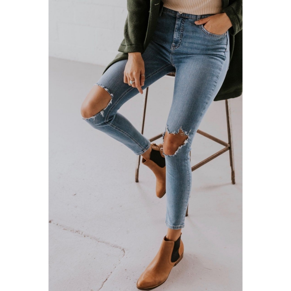 New Free People Busted High Waist Skinny Jeans 28L